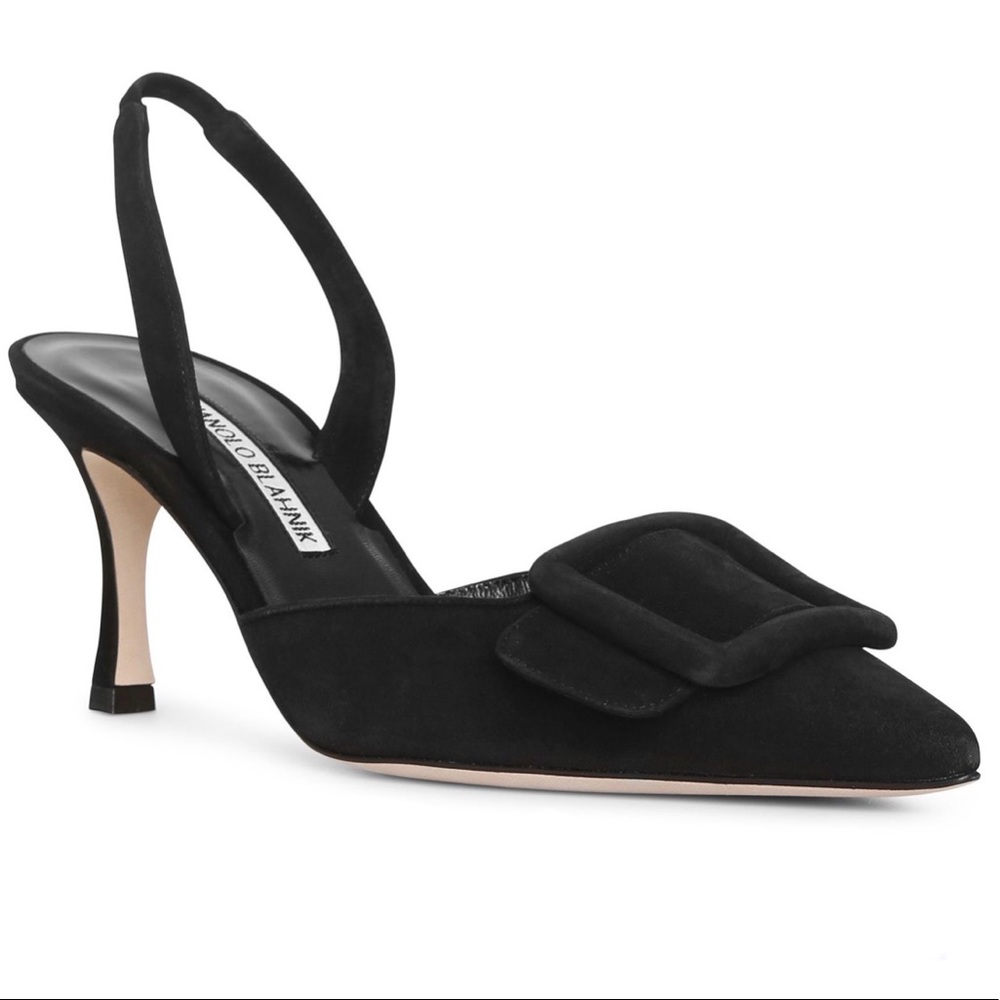 Manolo Blahnik Black Suede Maysli